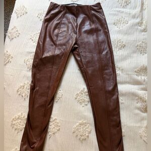 AFRM Brown Leather Pants